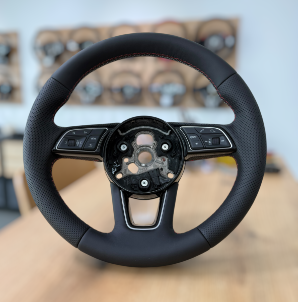 Lenkrad neu beziehen passend für Audi A2 A3 A4 B8 A6 Q3 Q5 Q7 S Line, Design A646